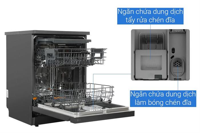 Máy rửa chén độc lập LG LDN14BLA5 Màu Ghi đen