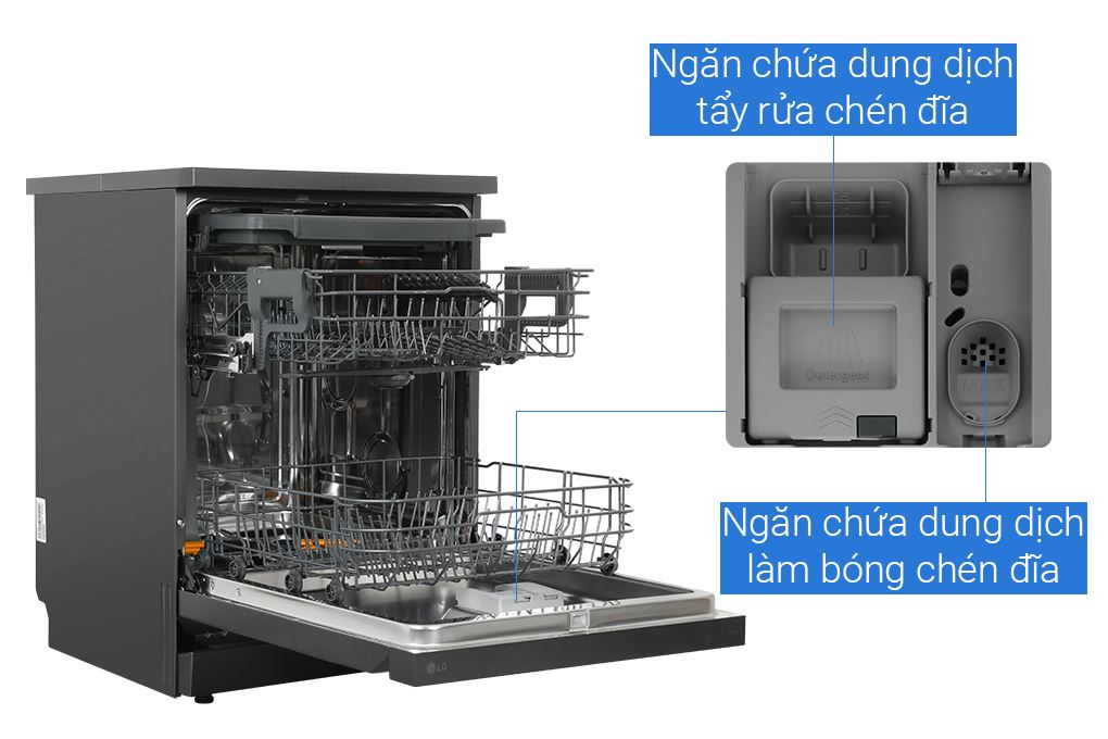 Máy rửa chén độc lập LG LDN14BLA5 Màu Ghi đen