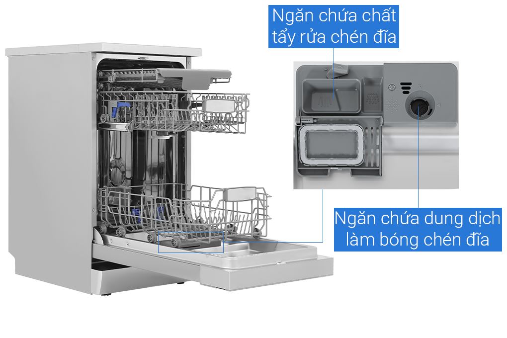 Máy rửa bát độc lập Junger DWJ-450 Màu Bạc Inox