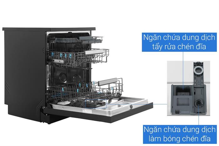 Máy rửa chén độc lập Haier HDWA18-686BK5VN Màu Đen