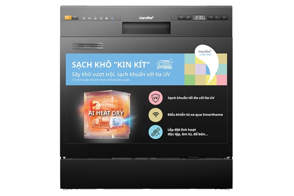 Máy rửa chén độc lập Comfee CDW-10F60TB Màu Đen