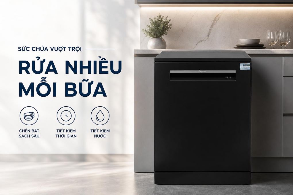 Máy rửa chén độc lập Bosch SMS6ZMB00P Màu Đen