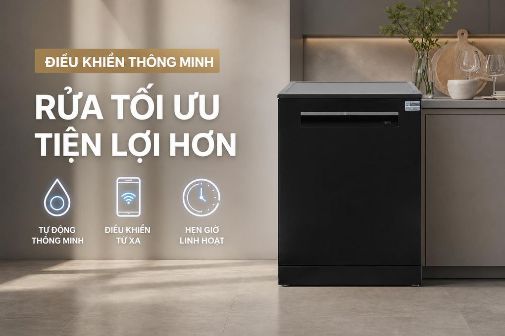 Máy rửa chén độc lập Bosch SMS6ZMB00P Màu Đen
