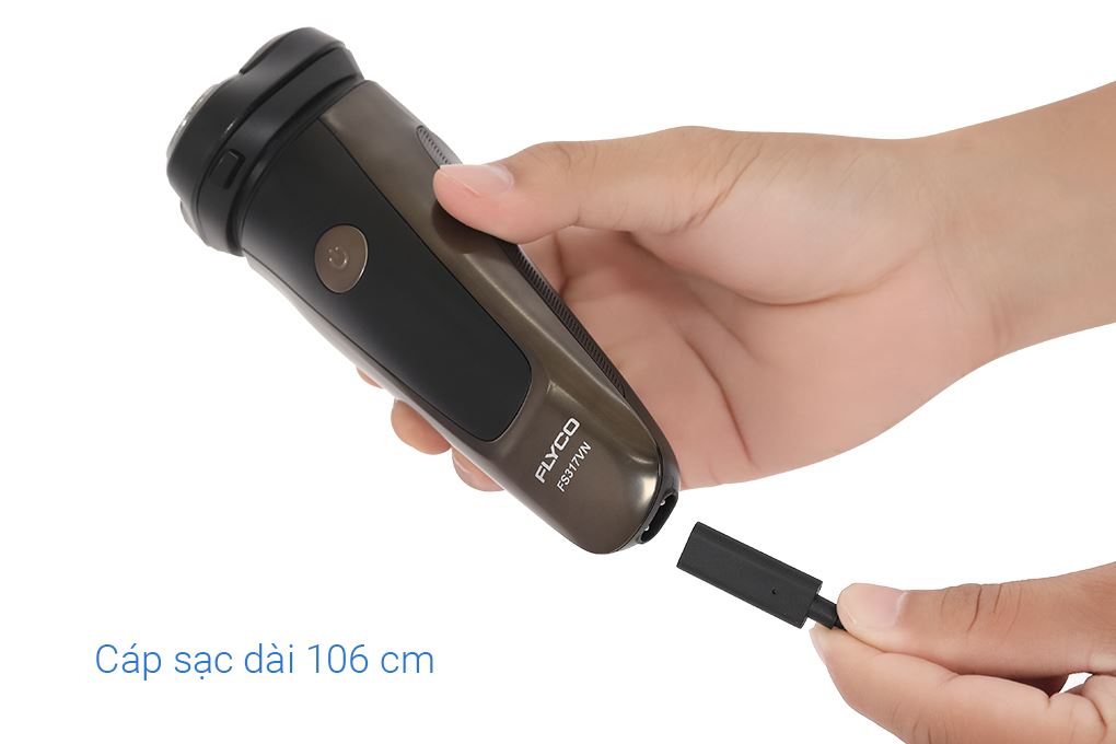 Máy cạo râu khô và ướt Flyco FS317VN Màu Đen - Vàng đồng
