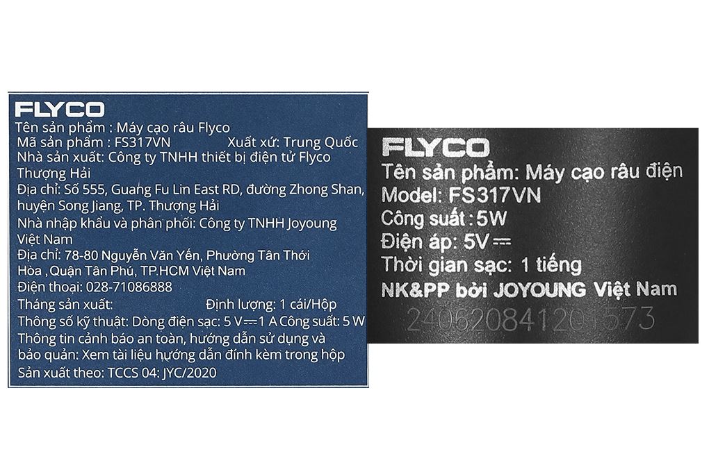 Máy cạo râu khô và ướt Flyco FS317VN Màu Đen - Vàng đồng