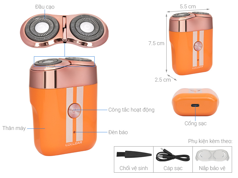 Máy cạo râu khô và ướt Coclear CS007