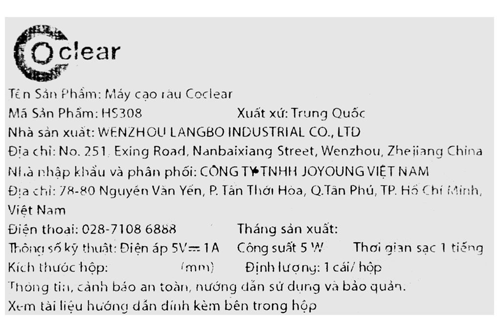Máy cạo râu khô Coclear HS308 - 16