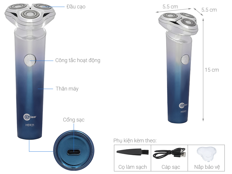 Máy cạo râu khô và ướt Coclear HS921