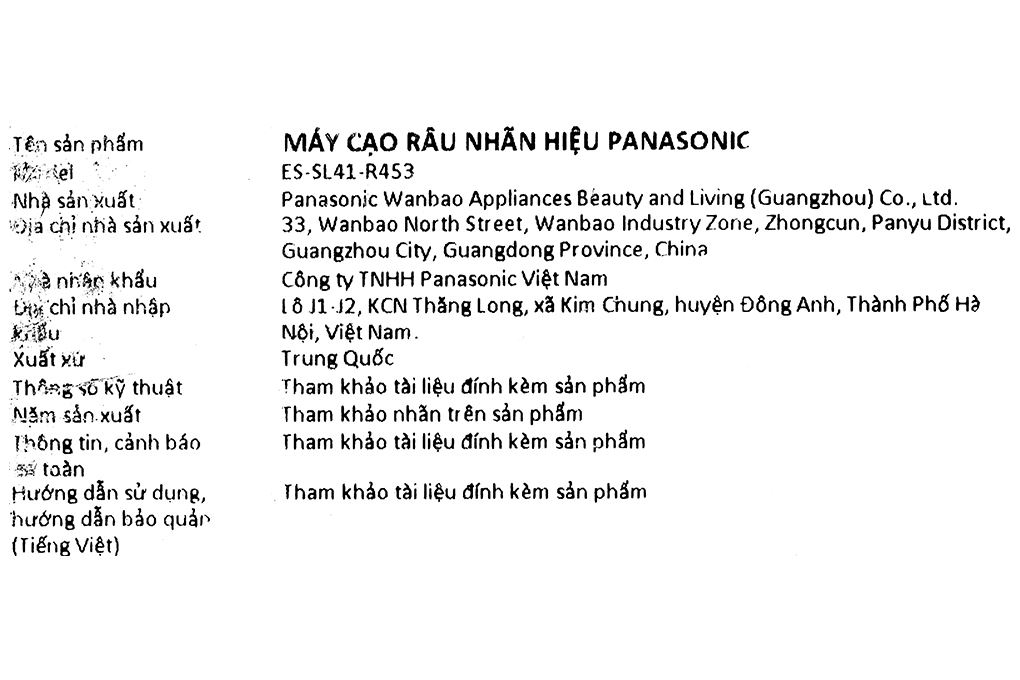 Máy cạo râu khô và ướt Panasonic ES-SL41-R453 Màu Đỏ