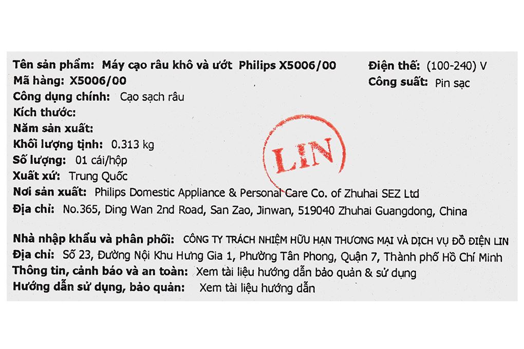 Máy cạo râu khô và ướt Philips X5006/00 Màu Đen/Xanh
