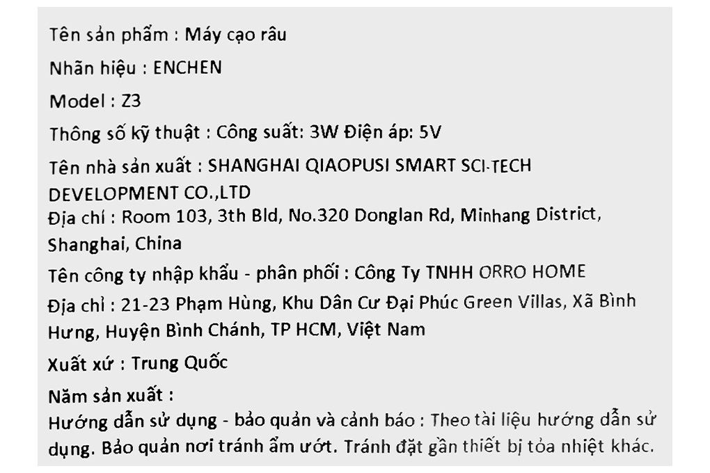 Máy cạo râu khô và ướt Enchen Z3 Màu Xám
