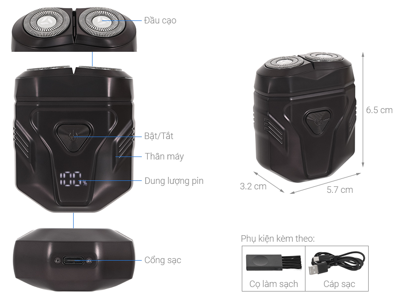 Máy cạo râu khô và ướt Enchen Mini X
