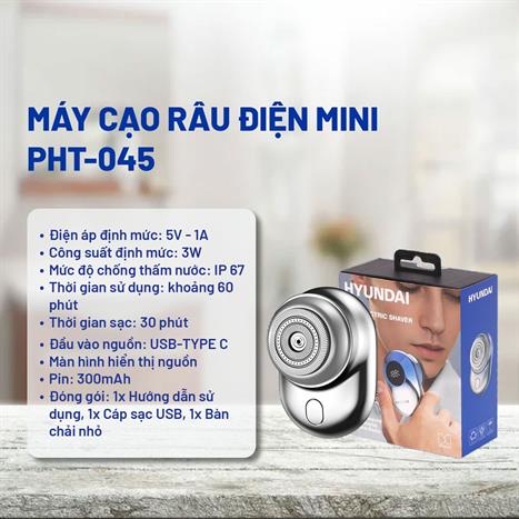 Máy cạo râu khô và ướt Hyundai PHT-045-SL Màu Bạc