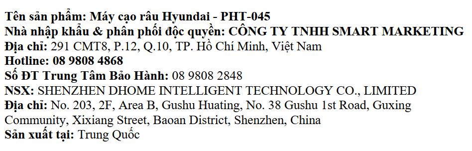 Máy cạo râu khô và ướt Hyundai PHT-045-SL Màu Bạc