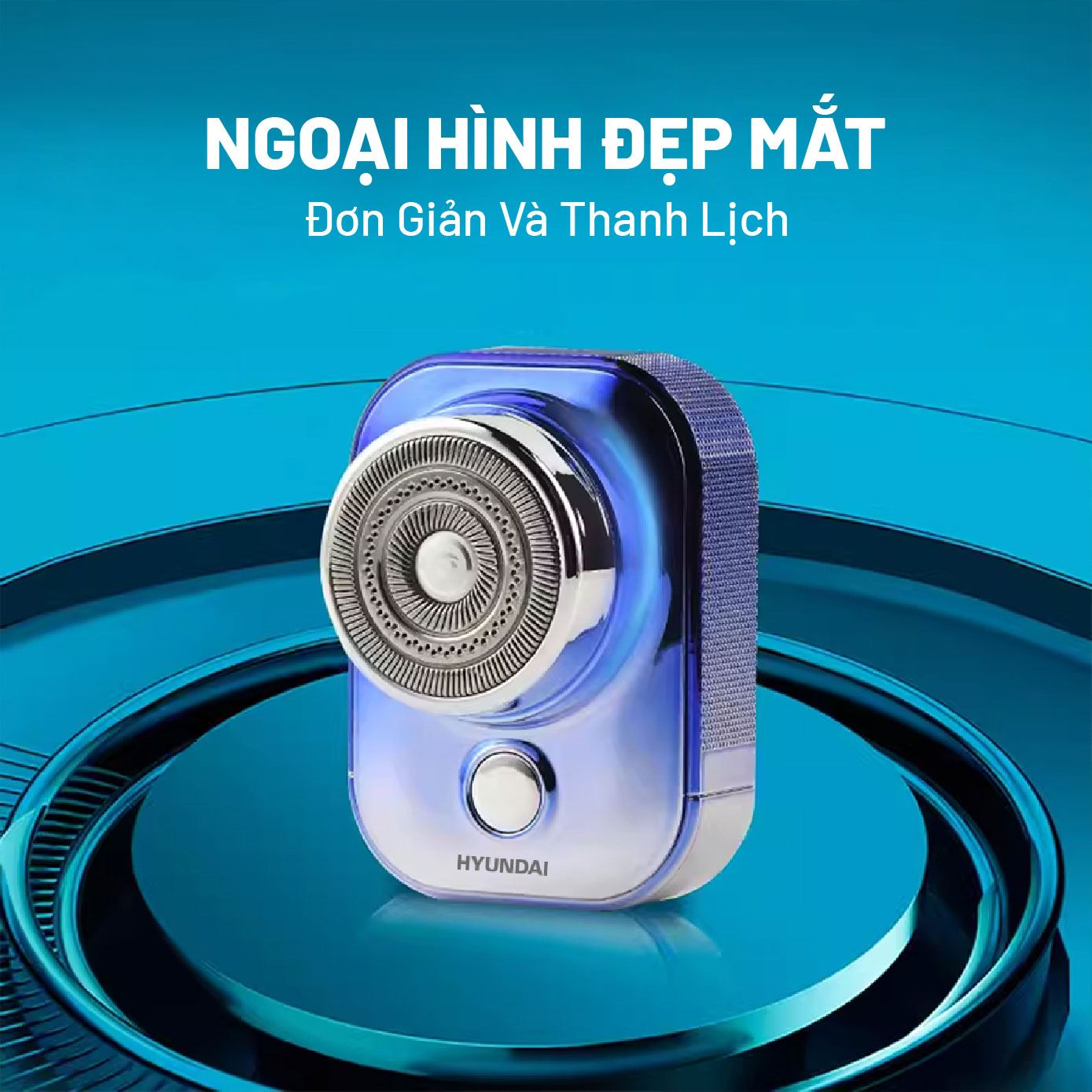 Máy cạo râu khô và ướt Hyundai PHT-046-BU Màu Xanh