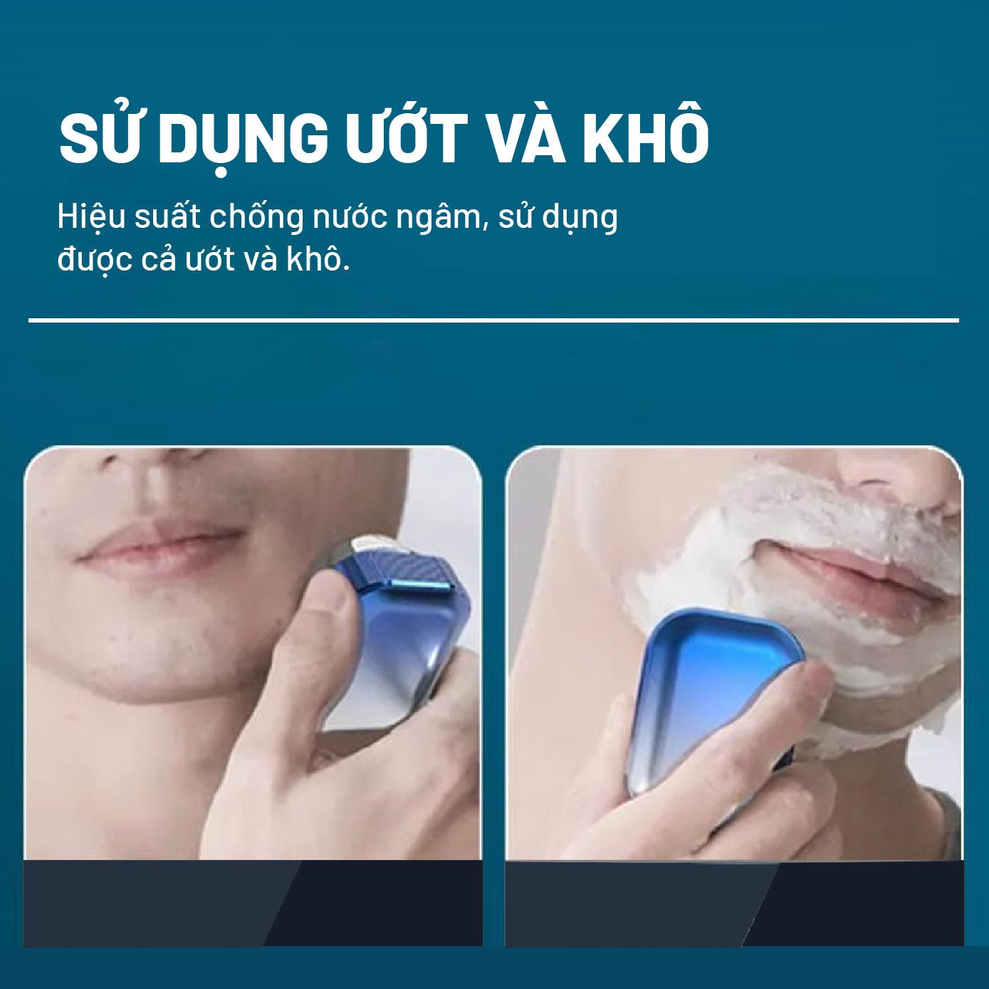 Máy cạo râu khô và ướt Hyundai PHT-046-BU Màu Xanh