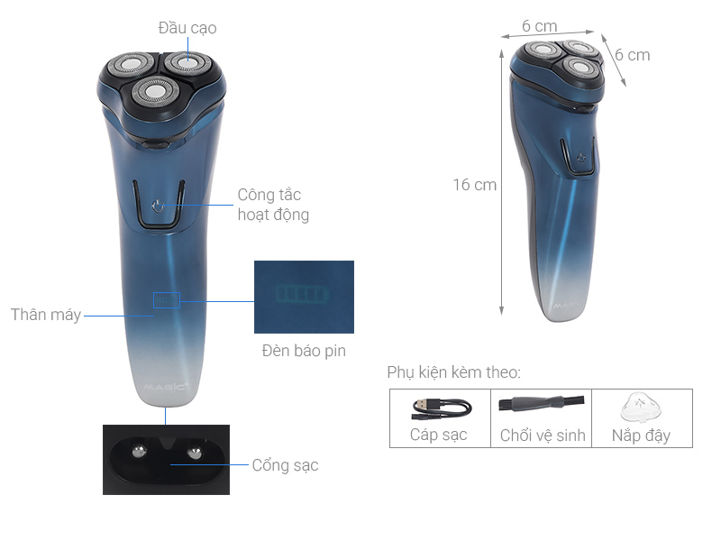 Máy cạo râu khô và ướt Magic B-63