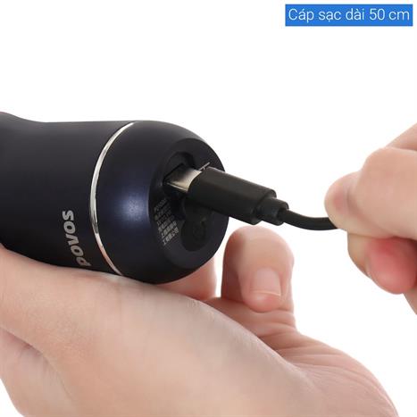 Máy cạo râu khô và ướt POVOS PQ1000 Đen Màu Đen