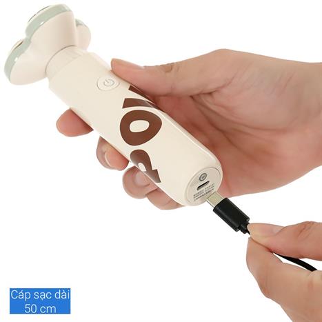 Máy cạo râu khô và ướt POVOS PQ9101 Trắng Màu Trắng