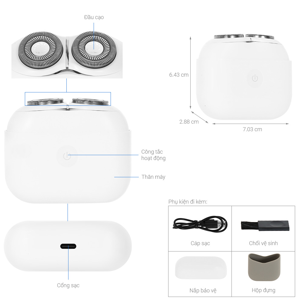 Máy cạo râu khô và ướt POVOS T002