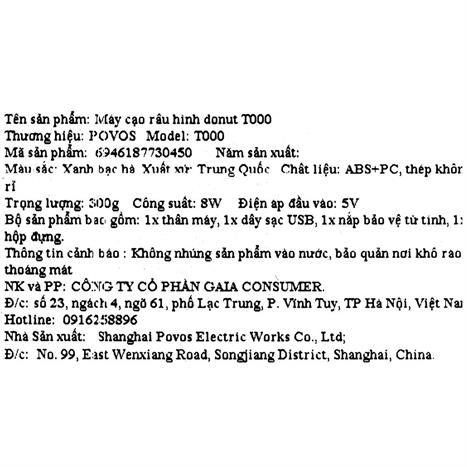 Máy cạo râu khô và ướt POVOS T000 Xanh Màu Xanh mint