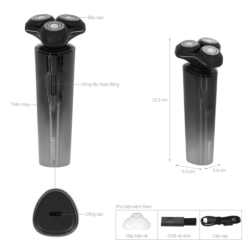 Máy cạo râu khô và ướt Lenrood LR-TS231