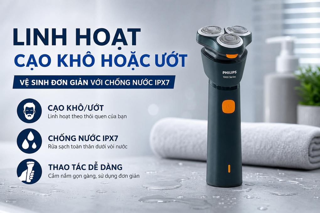 Máy cạo râu khô và ướt Philips S1882/00 Màu Xanh lá