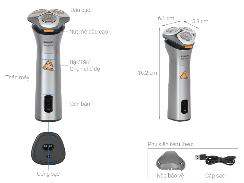 Máy cạo râu khô và ướt Philips S3882/00