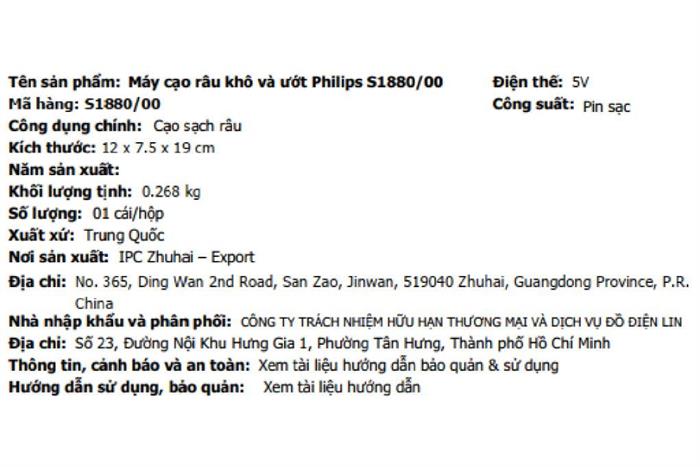 Máy cạo râu khô và ướt Philips S1880/00 Màu Xanh