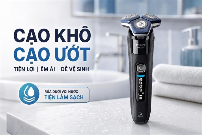 Máy cạo râu khô và ướt Philips S7886/50 Màu Đen