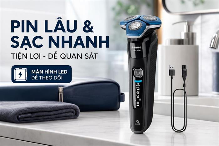 Máy cạo râu khô và ướt Philips S7886/50 Màu Đen