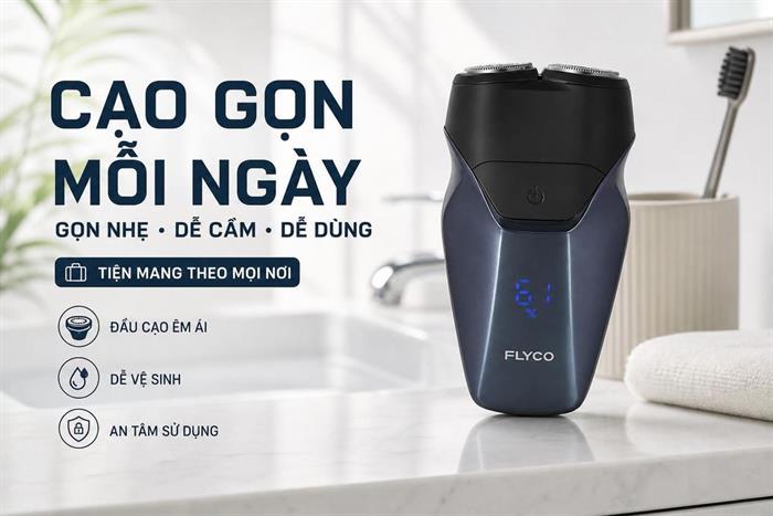 Máy cạo râu khô và ướt Flyco FS889VN Màu Xanh Dương