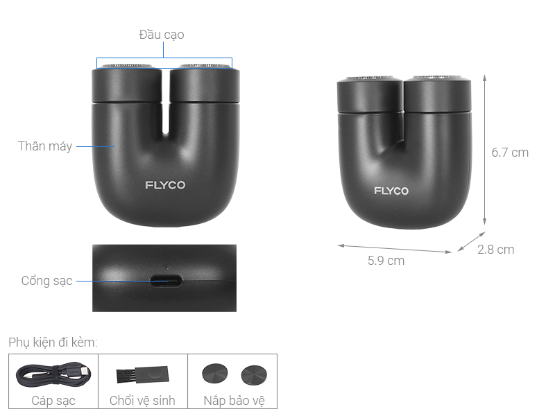 Máy cạo râu khô và ướt Flyco U1VN