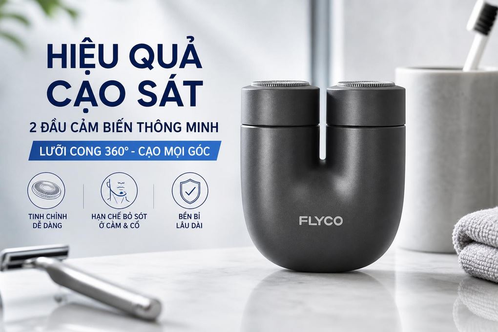 Máy cạo râu khô và ướt Flyco U1VN Màu Đen
