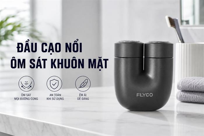 Máy cạo râu khô và ướt Flyco U1VN Màu Đen