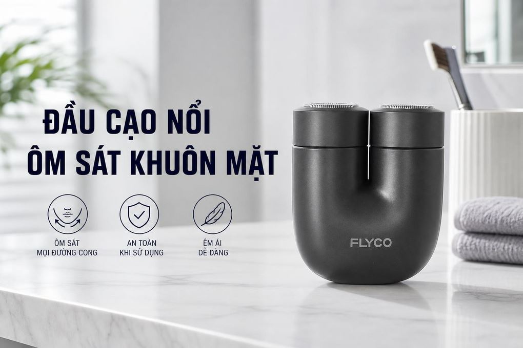 Máy cạo râu khô và ướt Flyco U1VN Màu Đen
