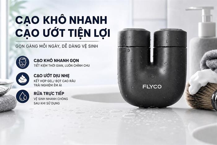 Máy cạo râu khô và ướt Flyco U1VN Màu Đen