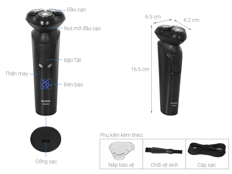 Máy cạo râu khô và ướt Flyco FS903VN