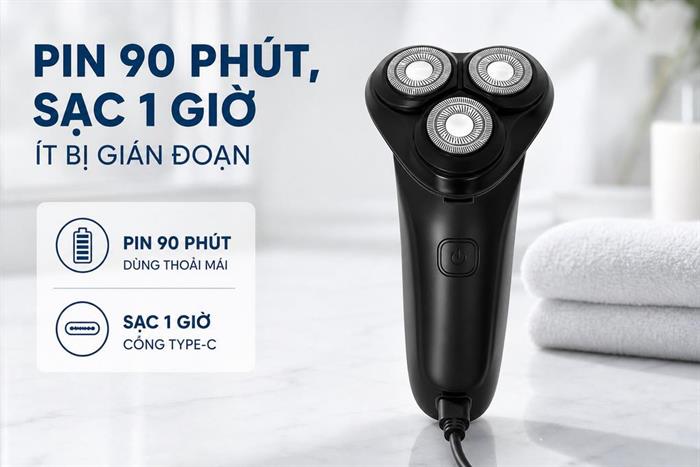 Máy cạo râu khô và ướt Flyco FS903VN Màu Đen
