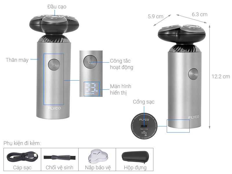Máy cạo râu khô và ướt Flyco FS965VN