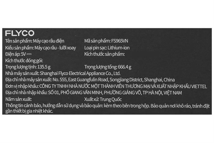 Máy cạo râu khô và ướt Flyco FS965VN Màu Xám