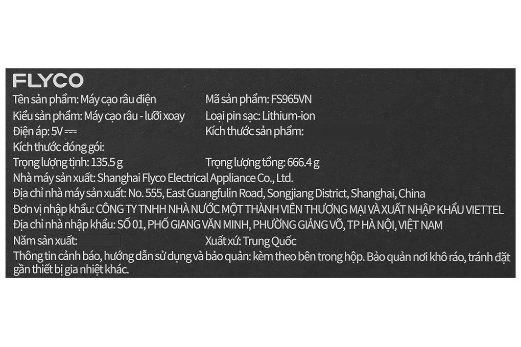 Máy cạo râu khô và ướt Flyco FS965VN Màu Xám