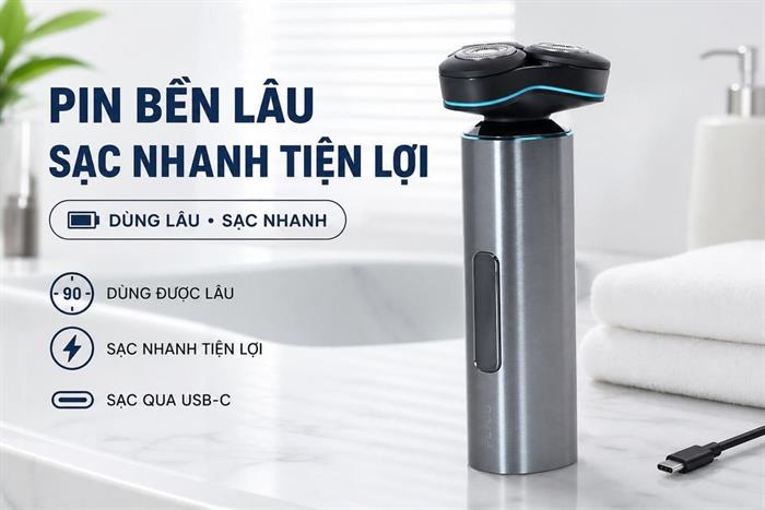Máy cạo râu khô và ướt Flyco FS988VN Màu Đen