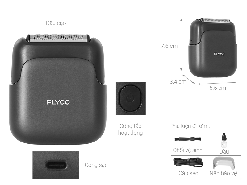 Máy cạo râu khô và ướt Flyco FS685VN