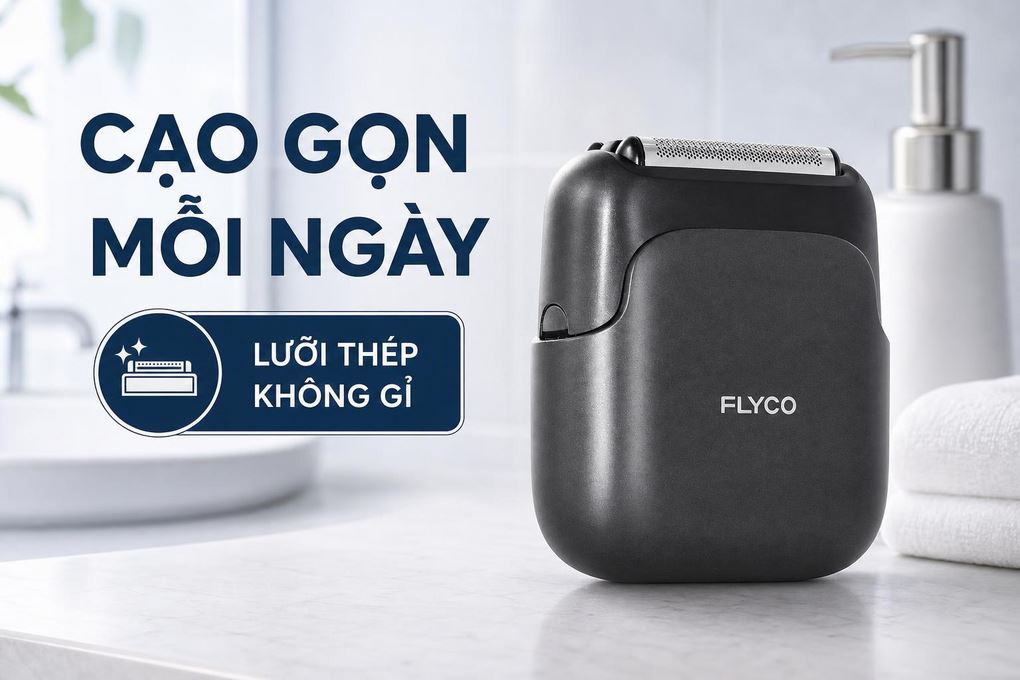 Máy cạo râu khô và ướt Flyco FS685VN Màu Đen