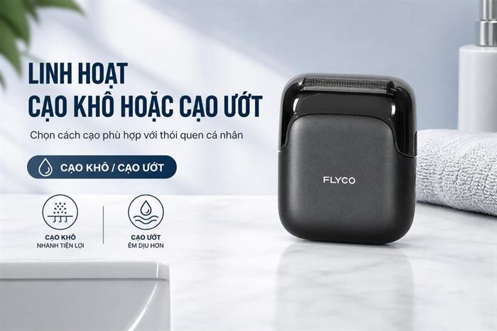 Máy cạo râu khô và ướt Flyco FS685VN Màu Đen