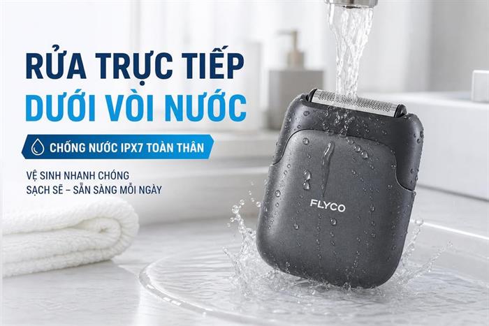 Máy cạo râu khô và ướt Flyco FS685VN Màu Đen