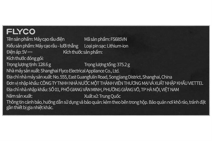Máy cạo râu khô và ướt Flyco FS685VN Màu Đen