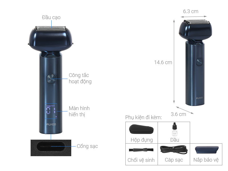 Máy cạo râu khô và ướt Flyco F005VN
