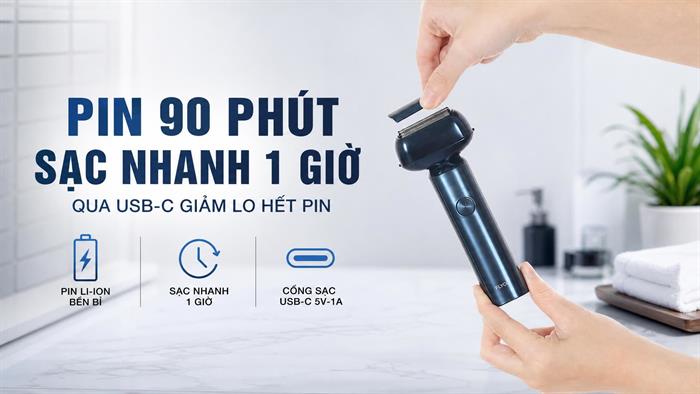 Máy cạo râu khô và ướt Flyco F005VN Màu Xanh Dương